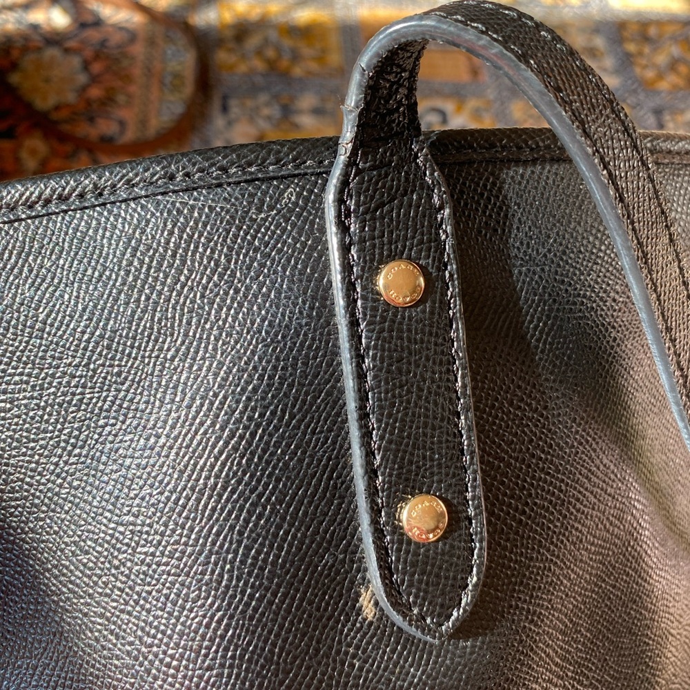 Coach City Tote Bag in Black Crossgrain Leather w Zip Top - Picture 14 of 14